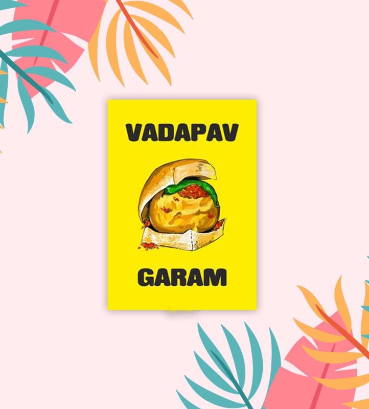 VadaPav Wooden Fridge Magnet Indian Souvenir Gifts | Home & Office Decor Magnet | Kitchen Decot Items